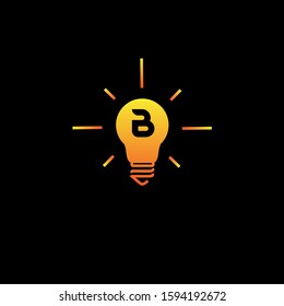 initial letter B in the bulb lamp logo vector inspiration