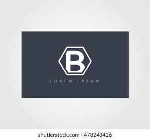Initial letter B business card logo