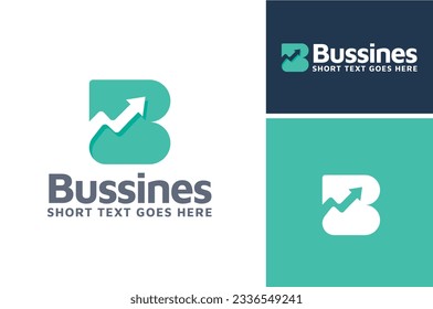 Initial Letter B Business with Statistic Up Arrow Chart Diagram for Marketing Profit logo design