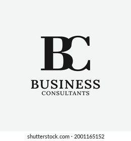 Initial Letter B C BC CB Slab Serif Font for General Fashion Beauty Finance Business Company Corporate Simple Unique Elegant Hipster Retro Logo Design Template