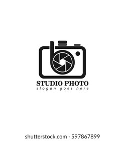 Initial Letter B Camera Logo Design Template for Creative Photo Studio Black