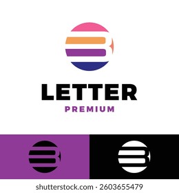 initial letter b circle icon vector logo template illustration design