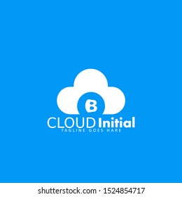 initial letter B cloud logo vector. illustration designs, templates, business, education, technology, ideas, creative