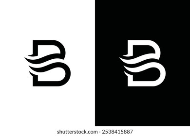Initial Letter B, Combination of Seawater Sea Wave Logo Design Inspiration