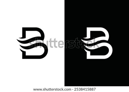 Initial Letter B, Combination of Seawater Sea Wave Logo Design Inspiration