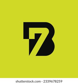 initial letter B combined with number 7. B7 or 7B logo