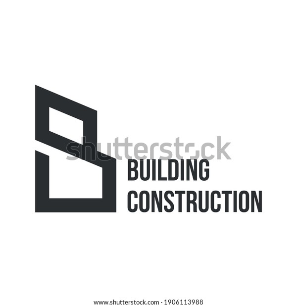 Initial Letter B Construction Building Logo Stock Vector (Royalty Free ...