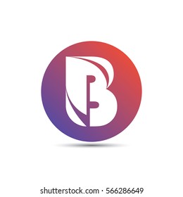 initial letter b creative circle logo typography design for brand and company identity. gradient red and purple color