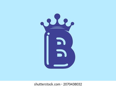 Initial letter B with crown design