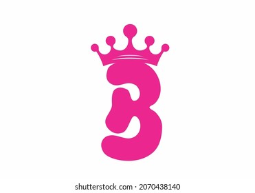 Initial letter B with crown design