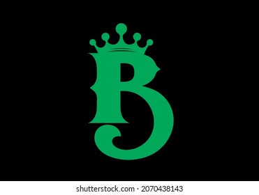 Initial letter B with crown design