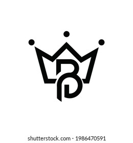 letra inicial B y logotipo de la corona o monograma de icono. EPS 10