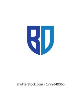 initial letter B and D, BD, DB logo, monogram line art style design template