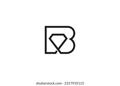 Initial Letter B Diamond Logo Design
