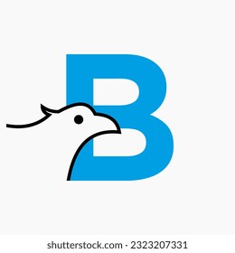 Initial Letter B Eagle Logo Design. Transportation Symbol Vector Template