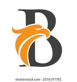 Initial Letter B Eagle Logo. Eagle Head Logo Concept For Business Company Vector Template