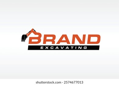 initial letter B excavator logo