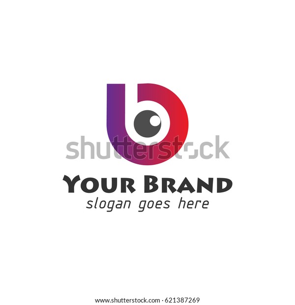 Initial Letter B Eyes Logo Purple Stock Vector (Royalty Free) 621387269