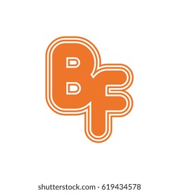 initial letter b and f. bf monogram outline logo