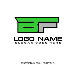 Initial letter B & F logo template vector