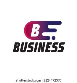 Initial Letter B Fast Speed Logo Design Template isolated on white background