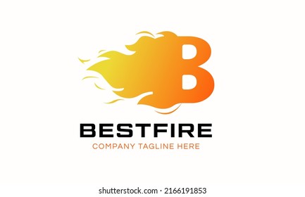 Initial Letter B Fire Logo Flame Stock Vector (Royalty Free) 2166191853 ...