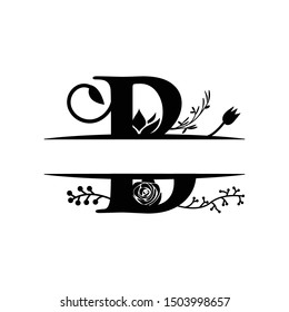 Initial letter b floral graphic design template