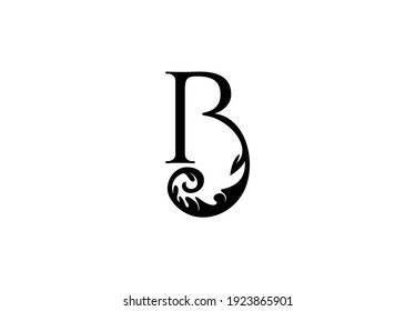 Initial Letter B Font Linked Filigree Logogram Stylish