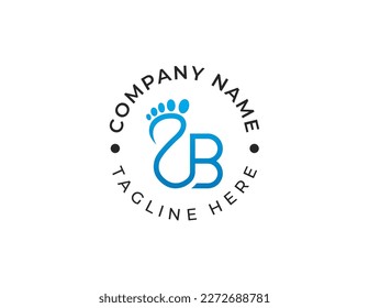 initial Letter B Foot Feet Care Clinic Logo Concept sign symbol icon Element Design. Podiatric Logotype. Vector illustration template
