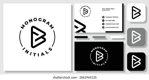 Initial Letter B G Monogram Play Icon Circle logo design inspiration with Layout Template Business Card