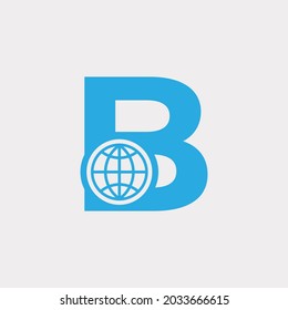 Initial Letter B Globe Logo Design Stock Vector (Royalty Free ...