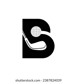 Anfangsbuchstabe B Golf Logo, Buchstabe b Kombination Golf Logo, abstrakter Buchstabe B GOLF Logo Design, Initial GOLF B Vektorelement