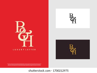 Letra inicial B & H BH modelo de logotipo de marca vectorial de arte lujoso.