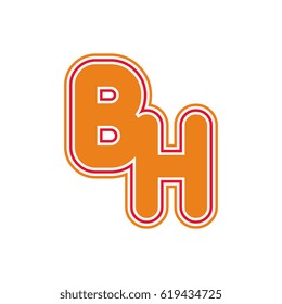 initial letter b and h. bh monogram outline logo