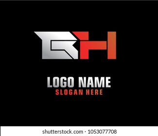 Initial letter B H logo template vector