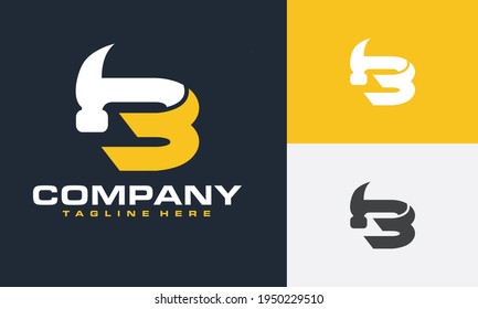 letra inicial logotipo de martillo B	