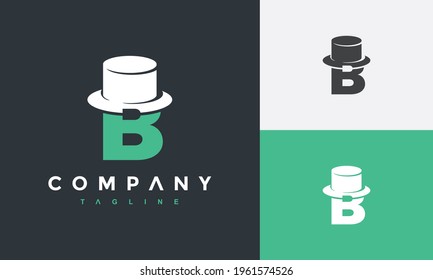 initial letter B hat logo