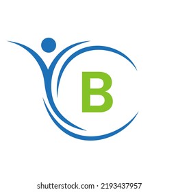 Initial Letter B Healthcare Logo. Doctor Logo Sign, Medical Pharmacy Plus Symbol Design