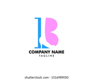 Initial Letter B with High Heels Women Shoes Icon Logo Template Design