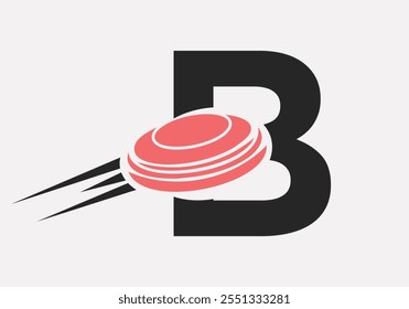 Initial Letter B Hockey Puck Logo Vector Template