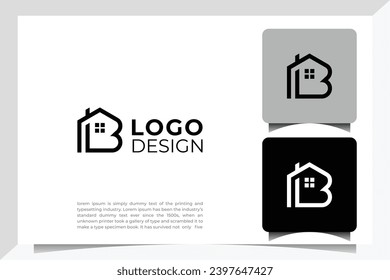 Initial letter B home house logo design. Vector illustration of home shaped for company