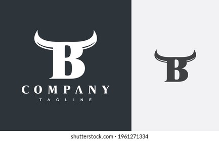 initial letter B horn logo