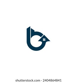 Initial letter b and house logo design template vector. letter B house logo design- B letter logo	
