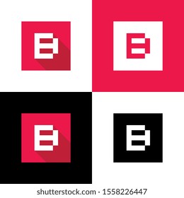 Initial letter B icon design, flat style vector illustration
