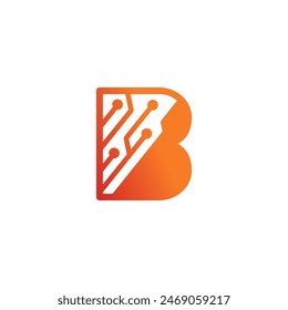 Initial letter B illustration for technology logo design 4 
