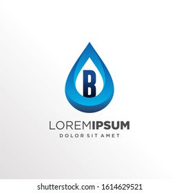 Initial Letter B inside Water Drop Logo Design