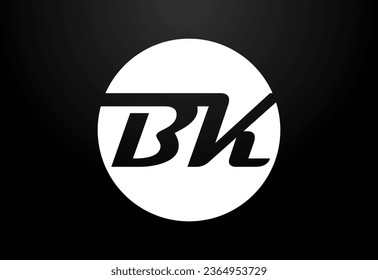 Vector de diseño del logotipo B K de la letra inicial. Símbolo gráfico de alfabeto para empresas