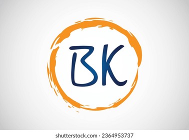 Vector de diseño del logotipo B K de la letra inicial. Símbolo gráfico de alfabeto para empresas