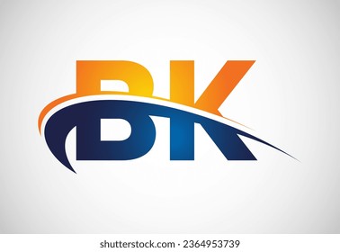 Initial Letter B K Logo Design Vector. Graphic Alphabet Symbol For Corporate Business