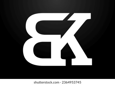 Vector de diseño del logotipo B K de la letra inicial. Símbolo gráfico de alfabeto para empresas
